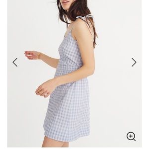 Madewell tie shoulder gingham dress